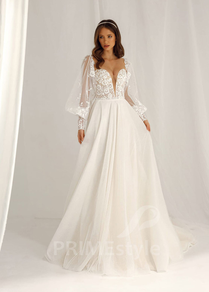 Luxusné čipkované svadobné šaty Megan