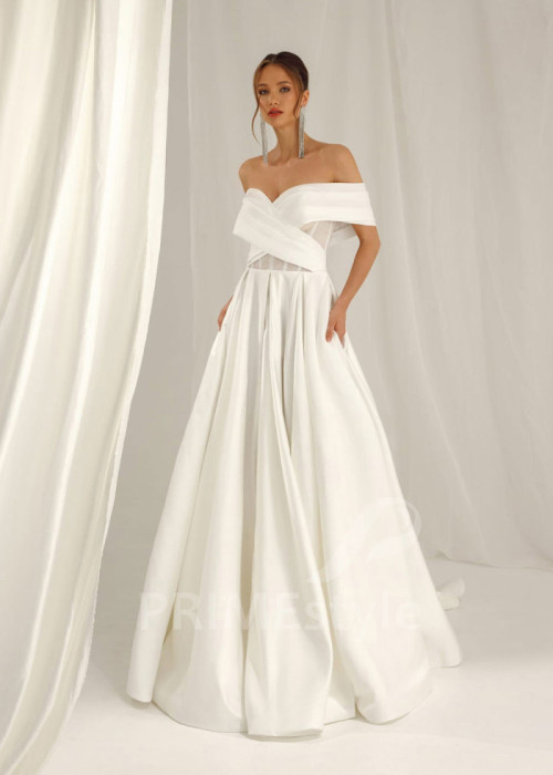 Elegantné hladké svadobné šaty Melania