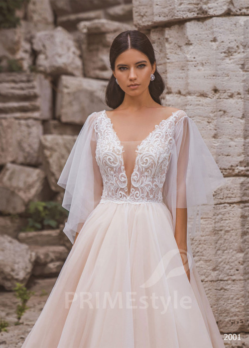 Luxusné čipkované svadobné šaty LC2001 2