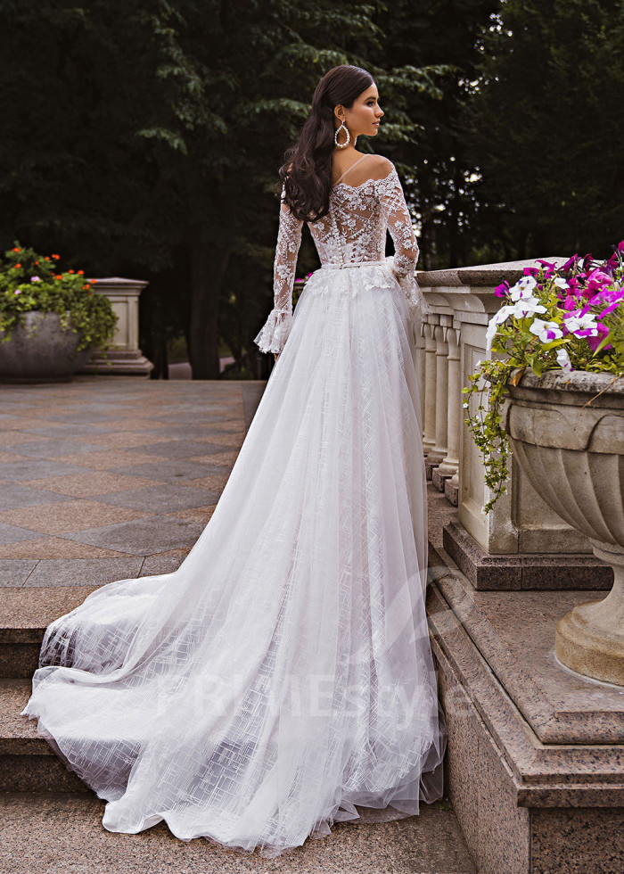 Elegantné čipkované svadobné šaty LC2002