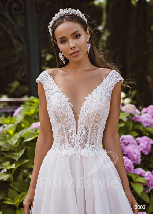 Jednoduché princeznovské svadobné šaty LC2003 2