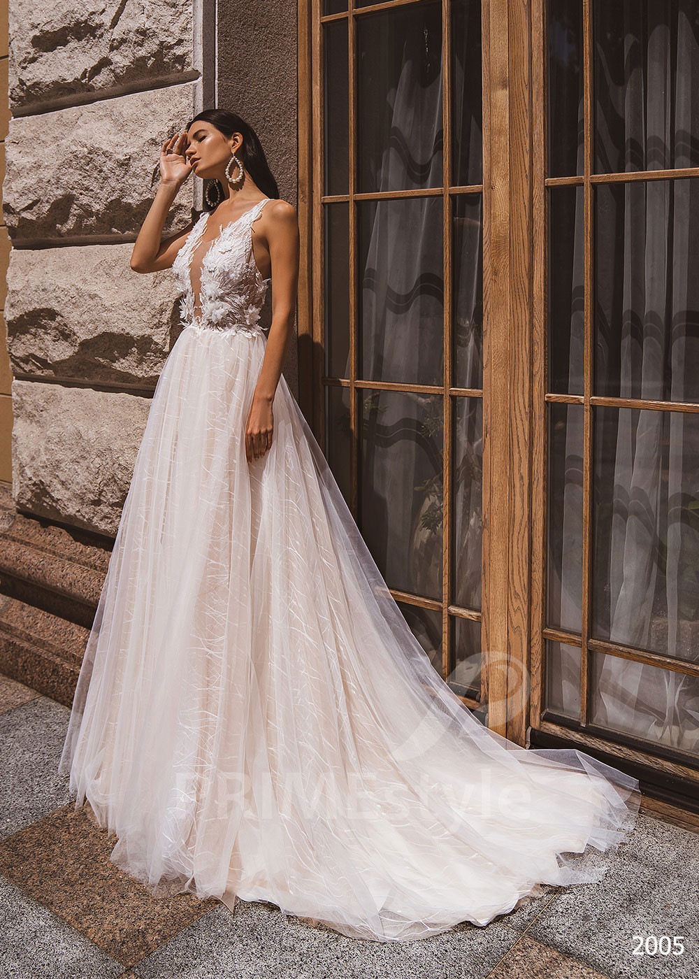 Extravagantné kvetované svadobné šaty LC2005