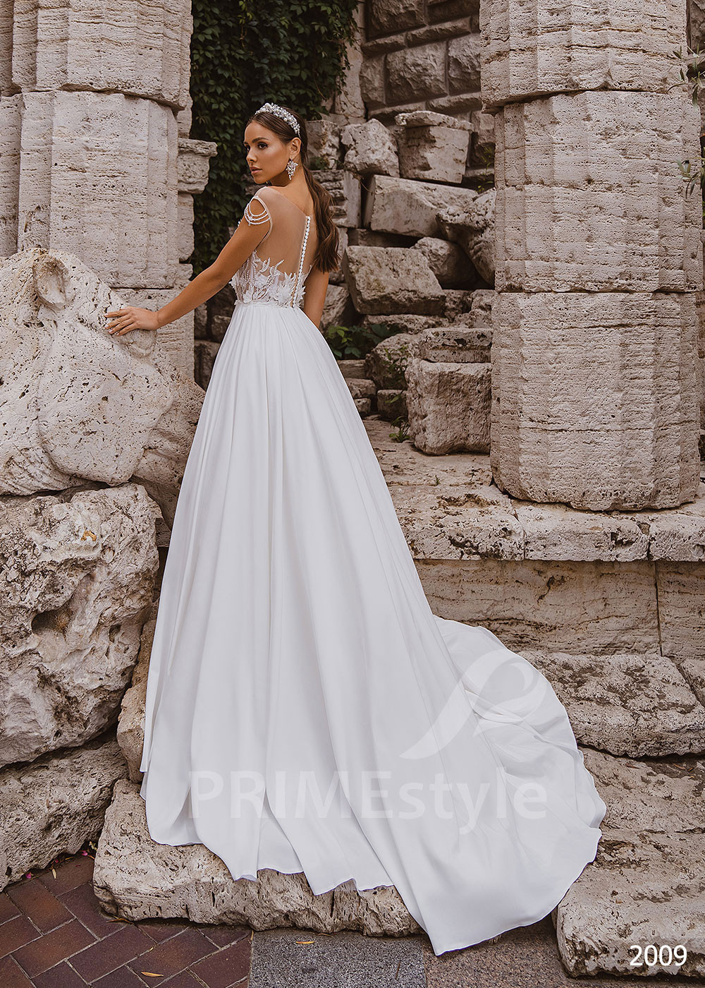 Luxusné kvetované svadobné šaty LC2009