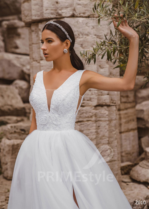 Elegantné čipkované svadobné šaty LC2010 2