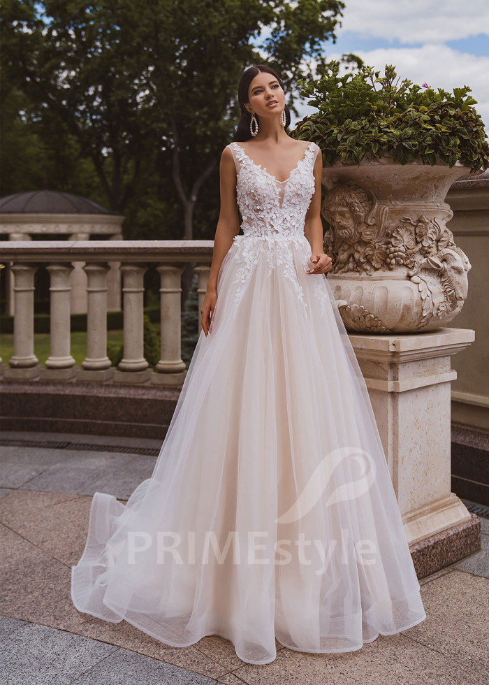 Luxusné kvetované svadobné šaty LC2015