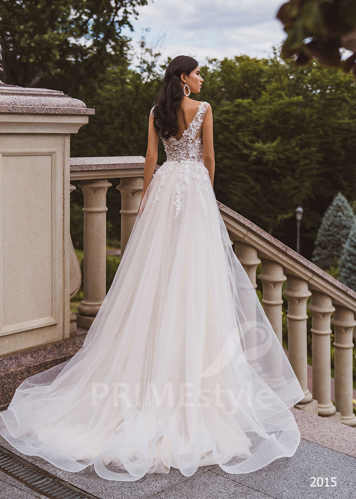 Luxusné kvetované svadobné šaty LC2015