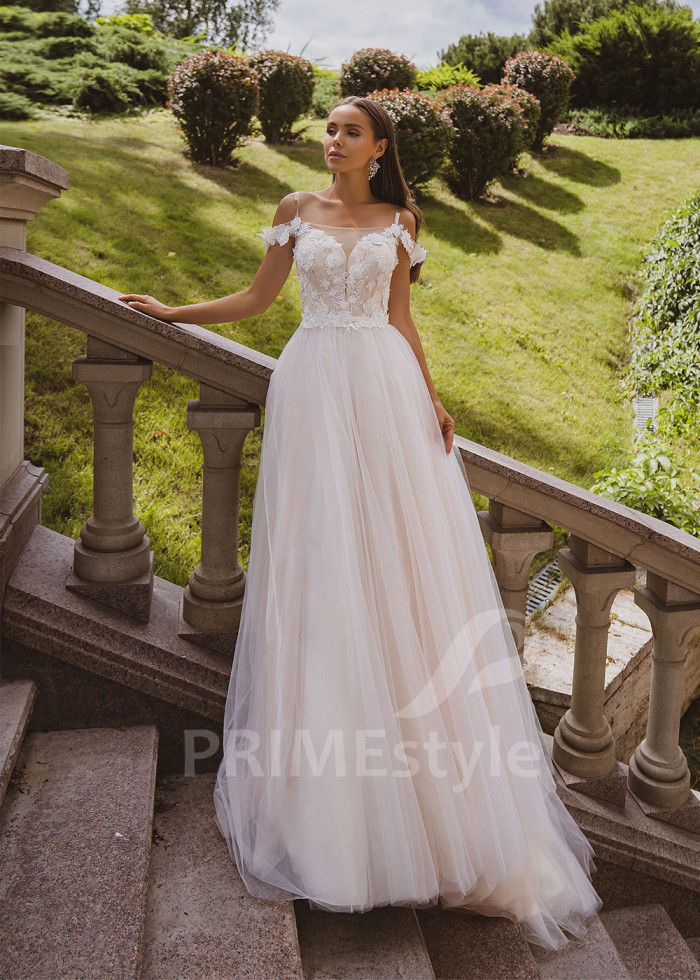 Jednoduché kvetované svadobné šaty LC2016