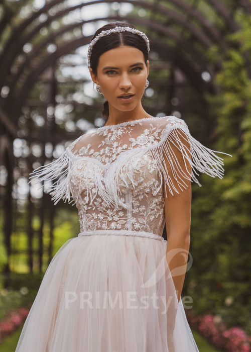 Extravagantné čipkované svadobné šaty LC2017 2