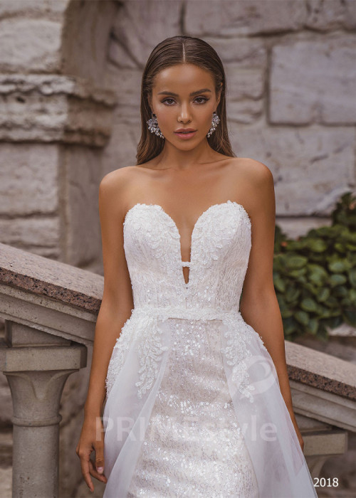 Luxusné trblietavé svadobné šaty LC2018 2