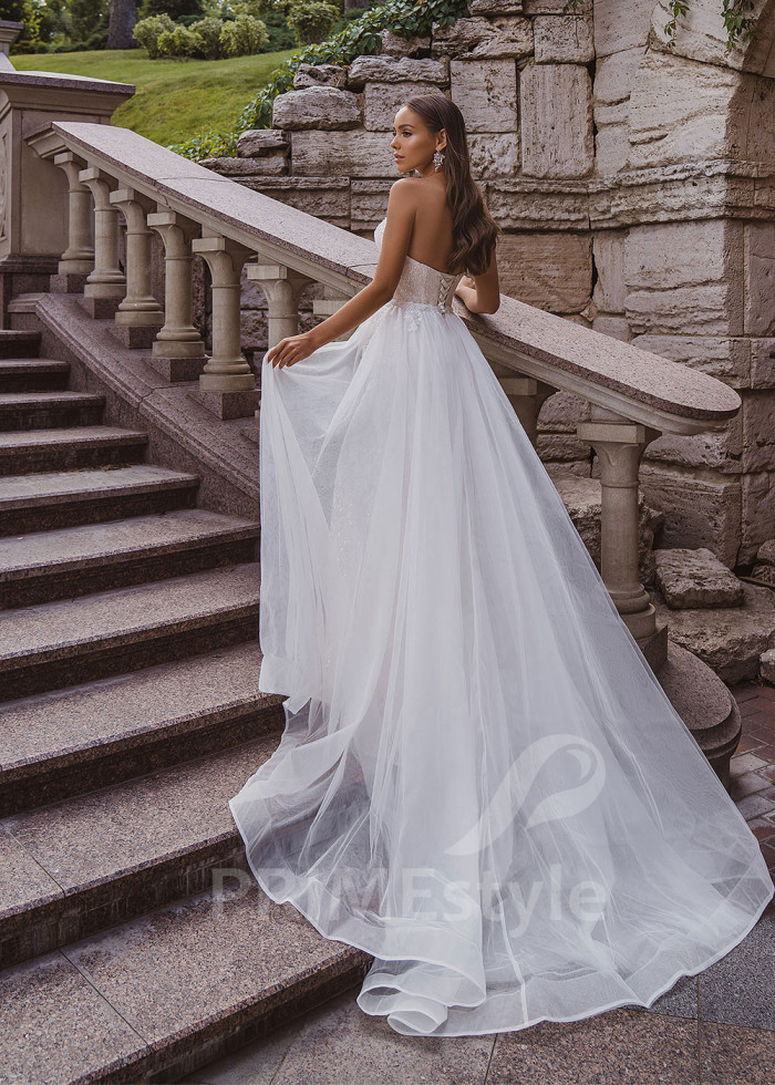 Luxusné trblietavé svadobné šaty LC2018