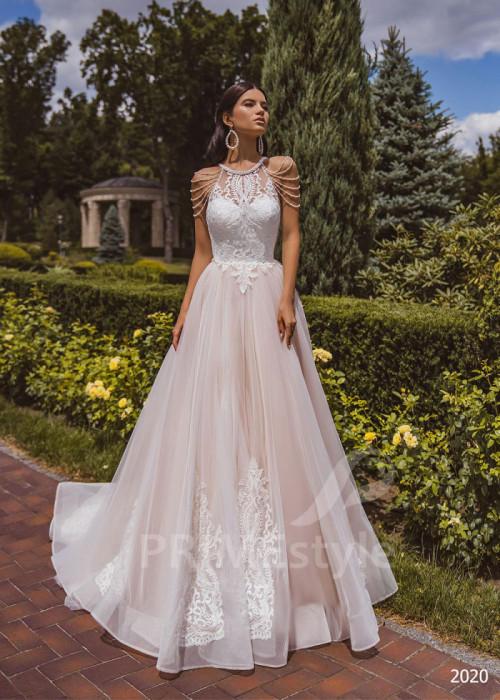 Elegantné čipkované svadobné šaty LC2020