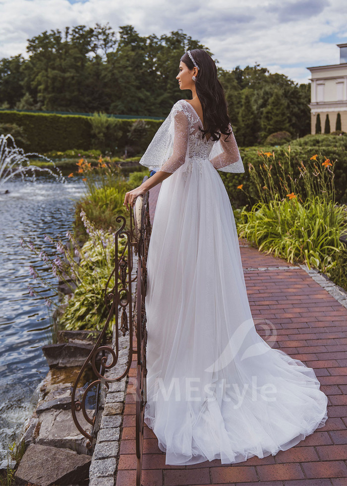 Jednoduché romantické svadobné šaty LC2021