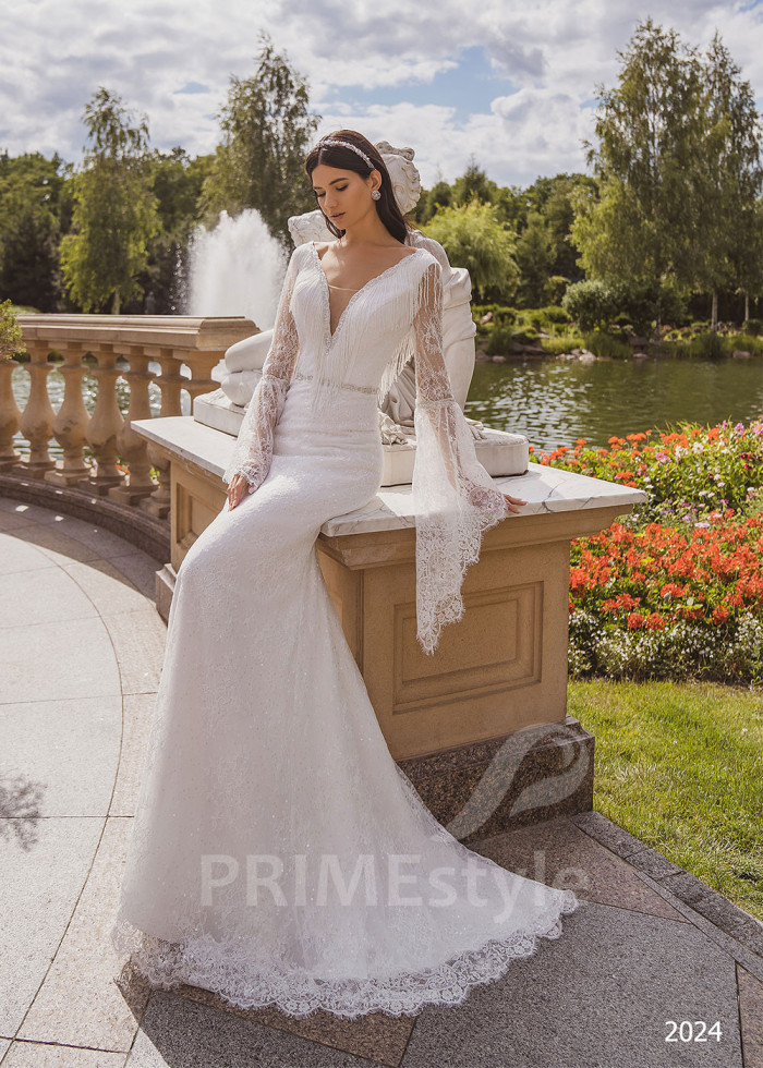 Luxusné celočipkované svadobné šaty LC2024