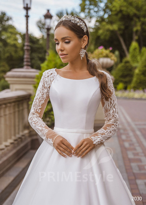 Elegantné minimalistické svadobné šaty LC2030 2