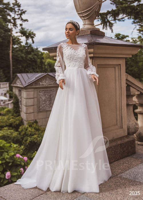 Luxusné kvetované svadobné šaty LC2035