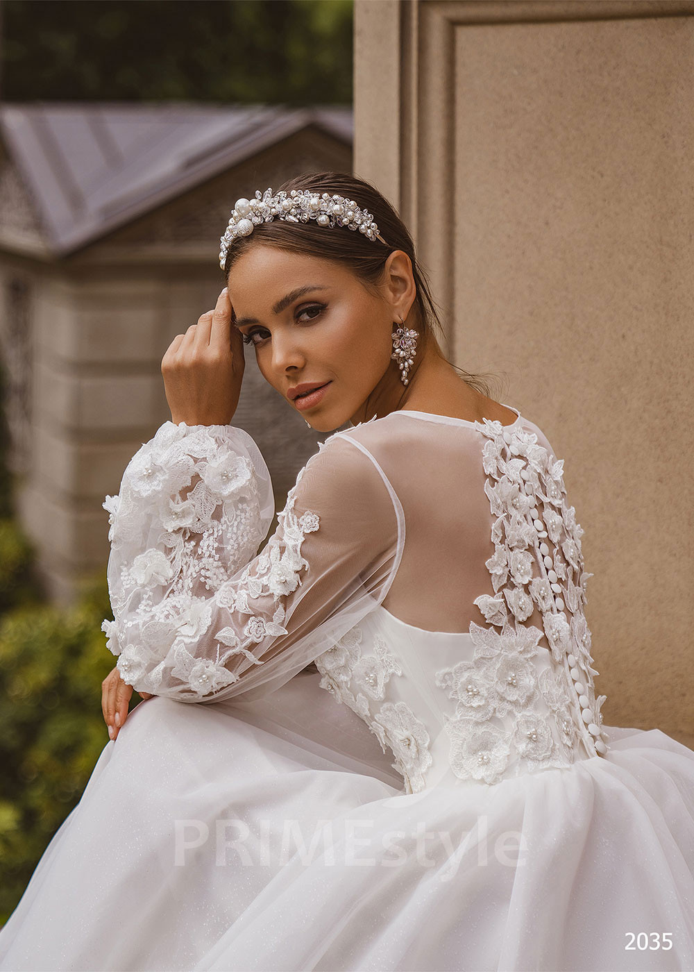 Luxusné kvetované svadobné šaty LC2035