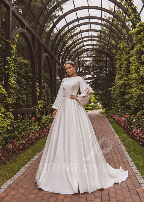 Elegantné saténove svadobné šaty LC2036