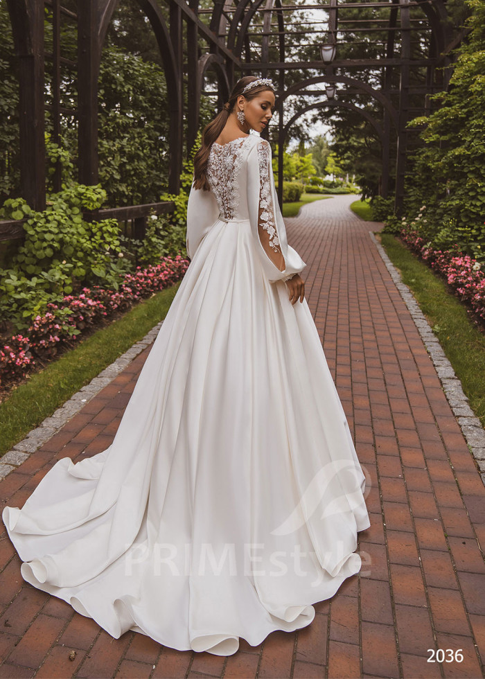 Elegantné saténove svadobné šaty LC2036