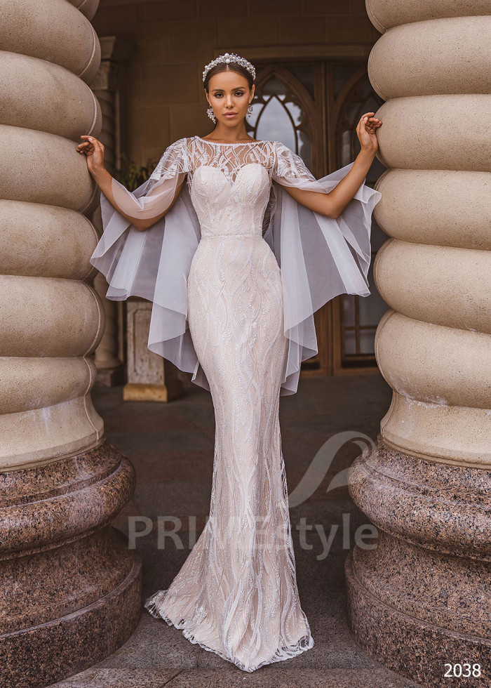 Luxusné celočipkované svadobné šaty LC2038