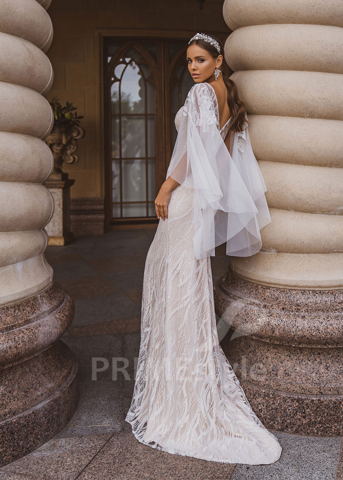 Luxusné celočipkované svadobné šaty LC2038