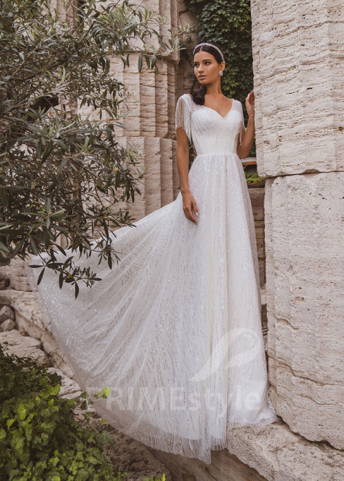 Extravagantné trblietavé svadobné šaty LC2040