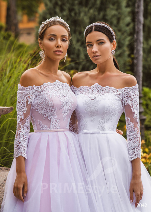 Jednoduché princeznovské svadobné šaty LC2042 2