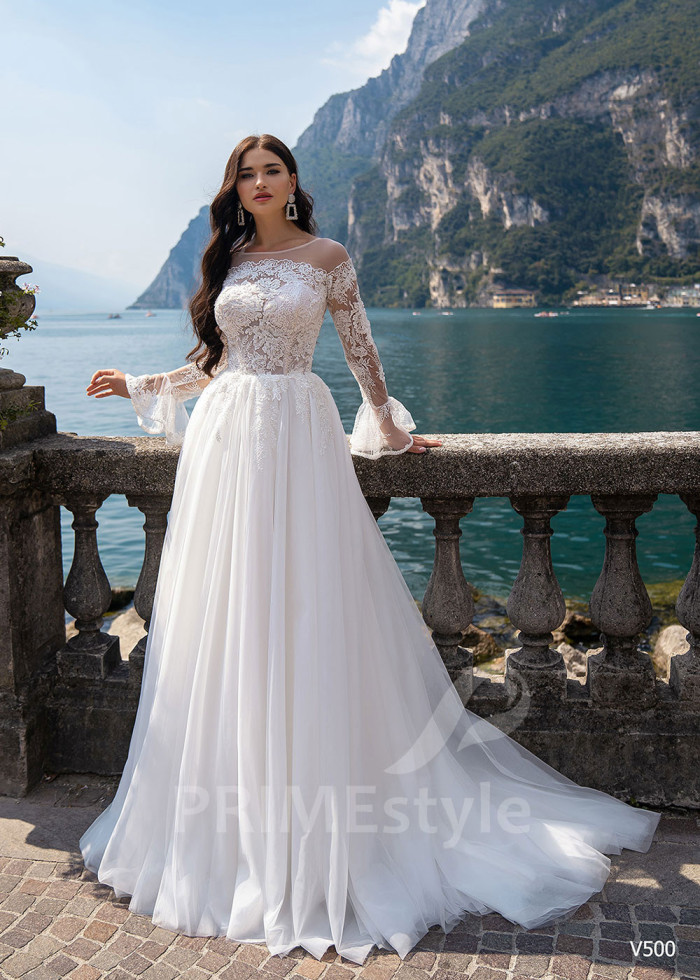 Jednoduché tylové svadobné šaty LS500