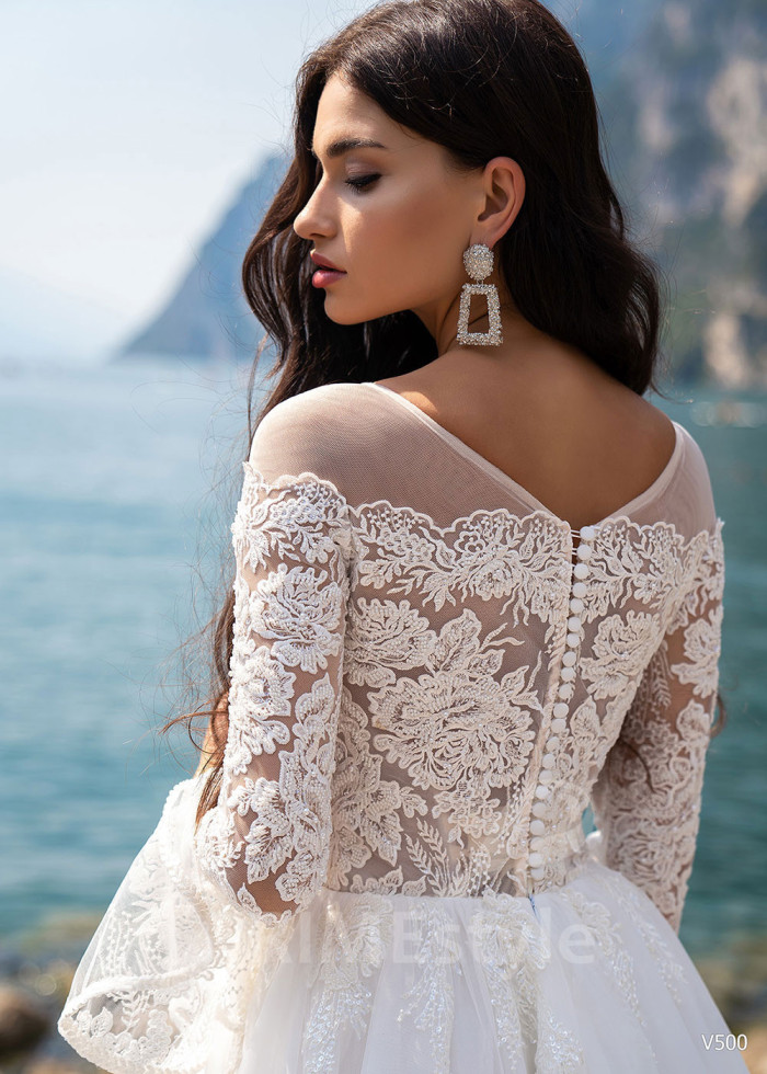 Jednoduché tylové svadobné šaty LS500