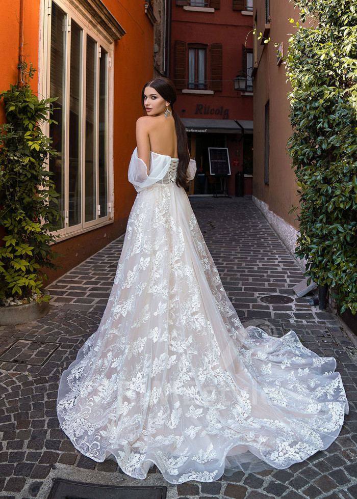 Luxusné celočipkované svadobné šaty LS502