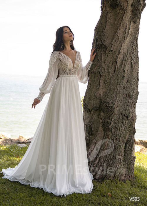 Elegantné boho svadobné šaty LS505