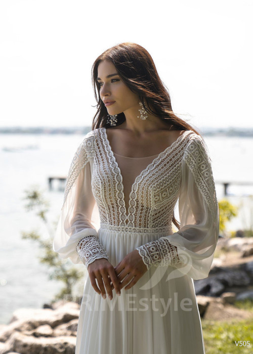 Elegantné boho svadobné šaty LS505 2