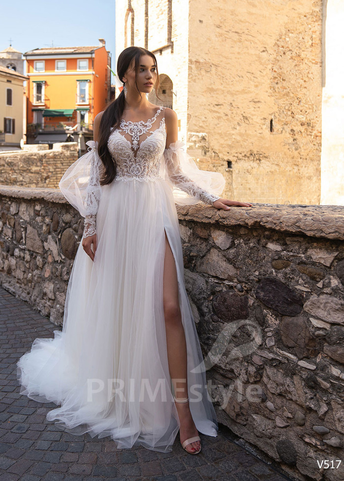Extravagantné tylové svadobné šaty LS517