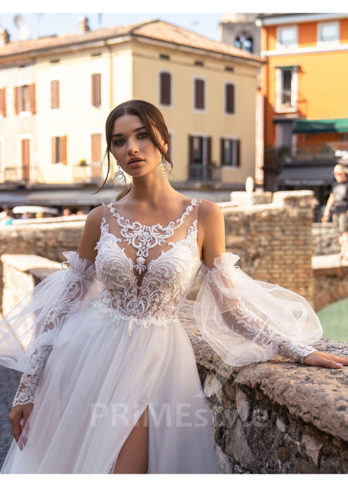 Extravagantné tylové svadobné šaty LS517 2