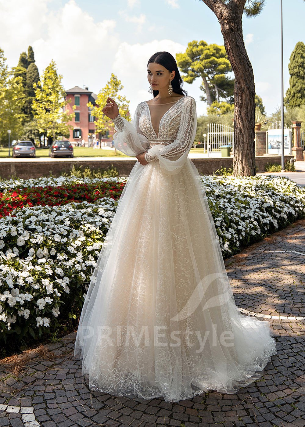 Exkluzívne trblietavé svadobné šaty LS519