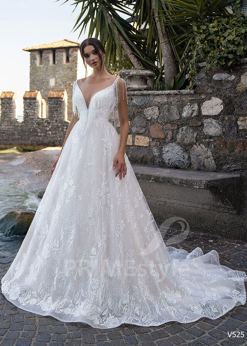 Exkluzívne trblietavé svadobné šaty LS525