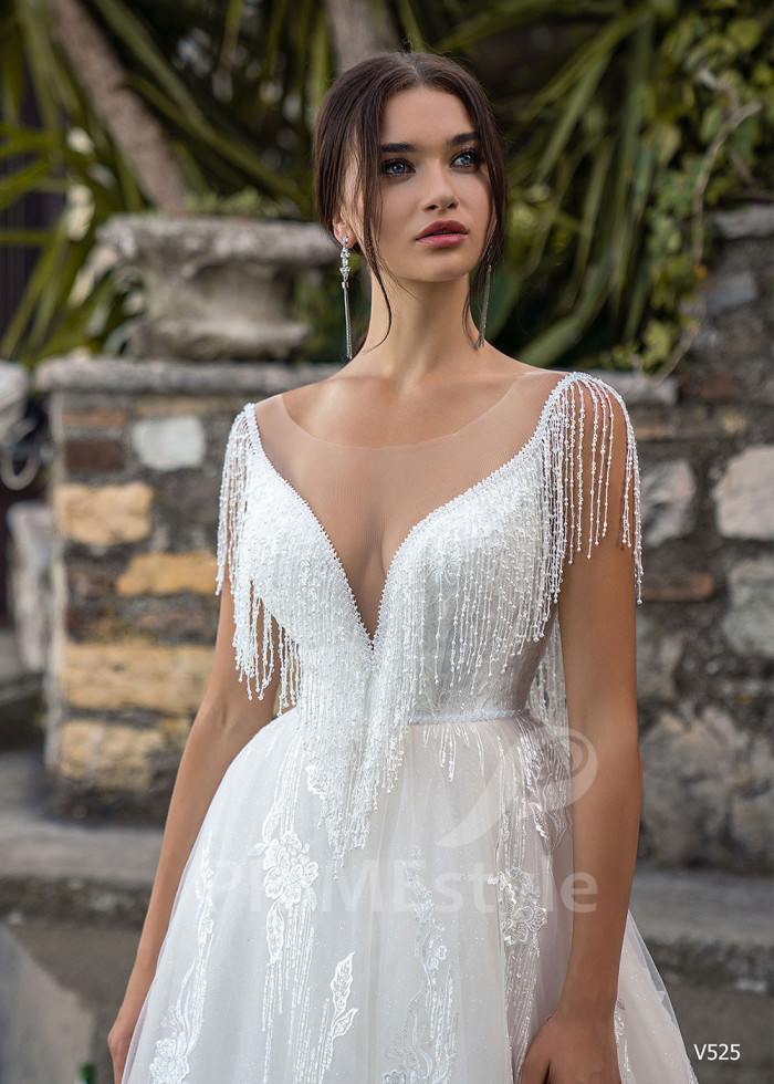 Exkluzívne trblietavé svadobné šaty LS525