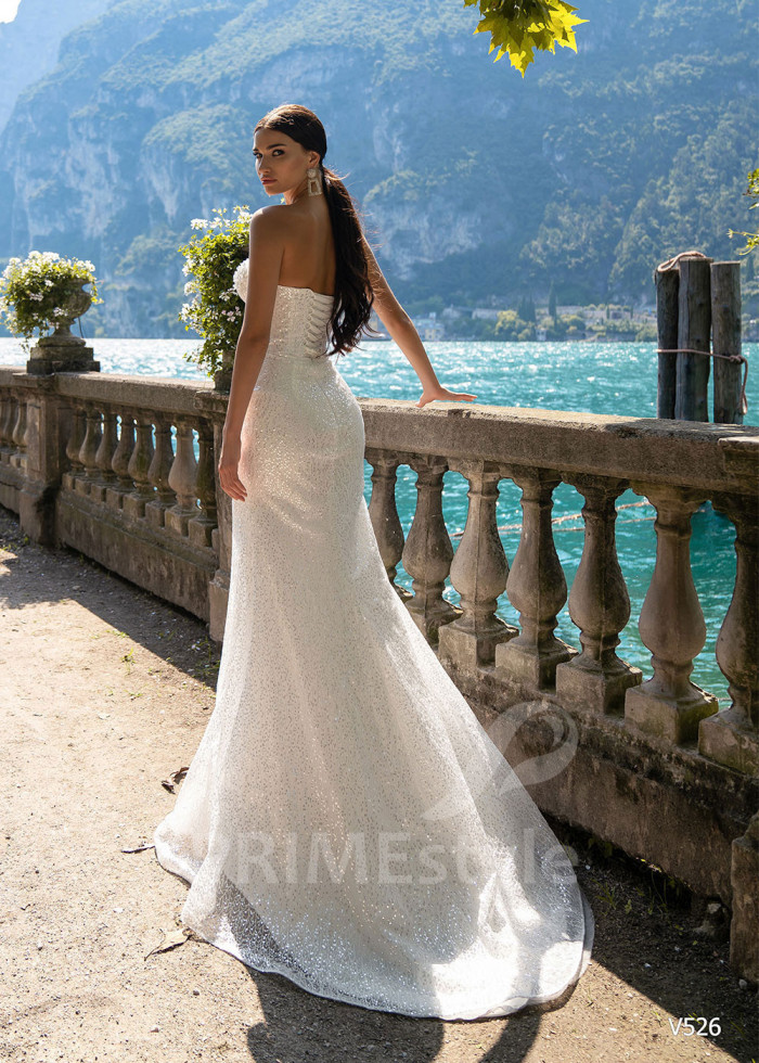 Extravagantné trblietavé svadobné šaty LS526