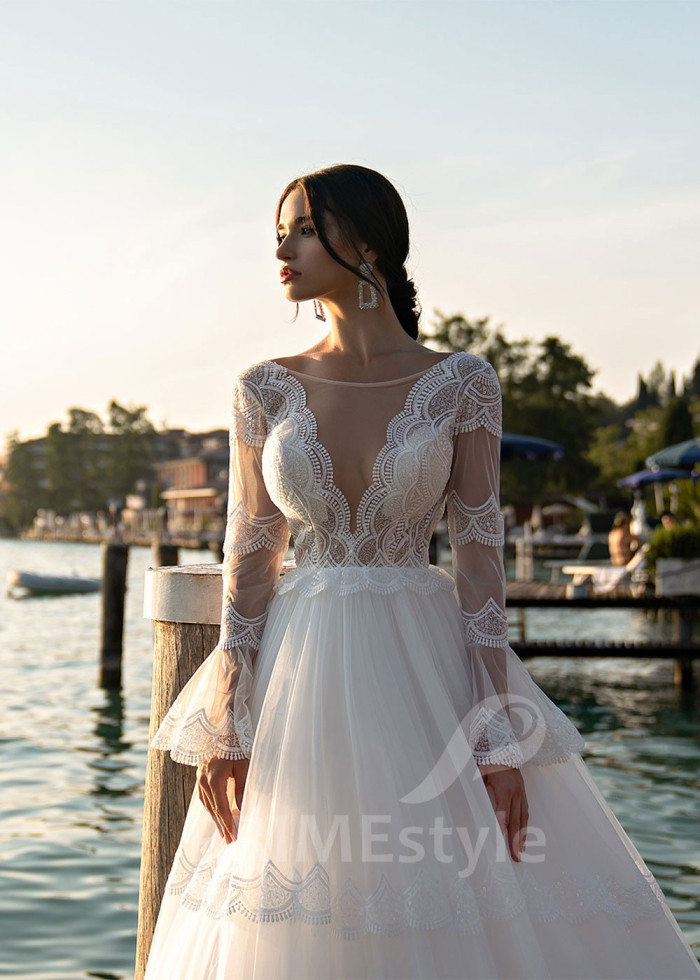 Exkluzívne romantické svadobné šaty LS527