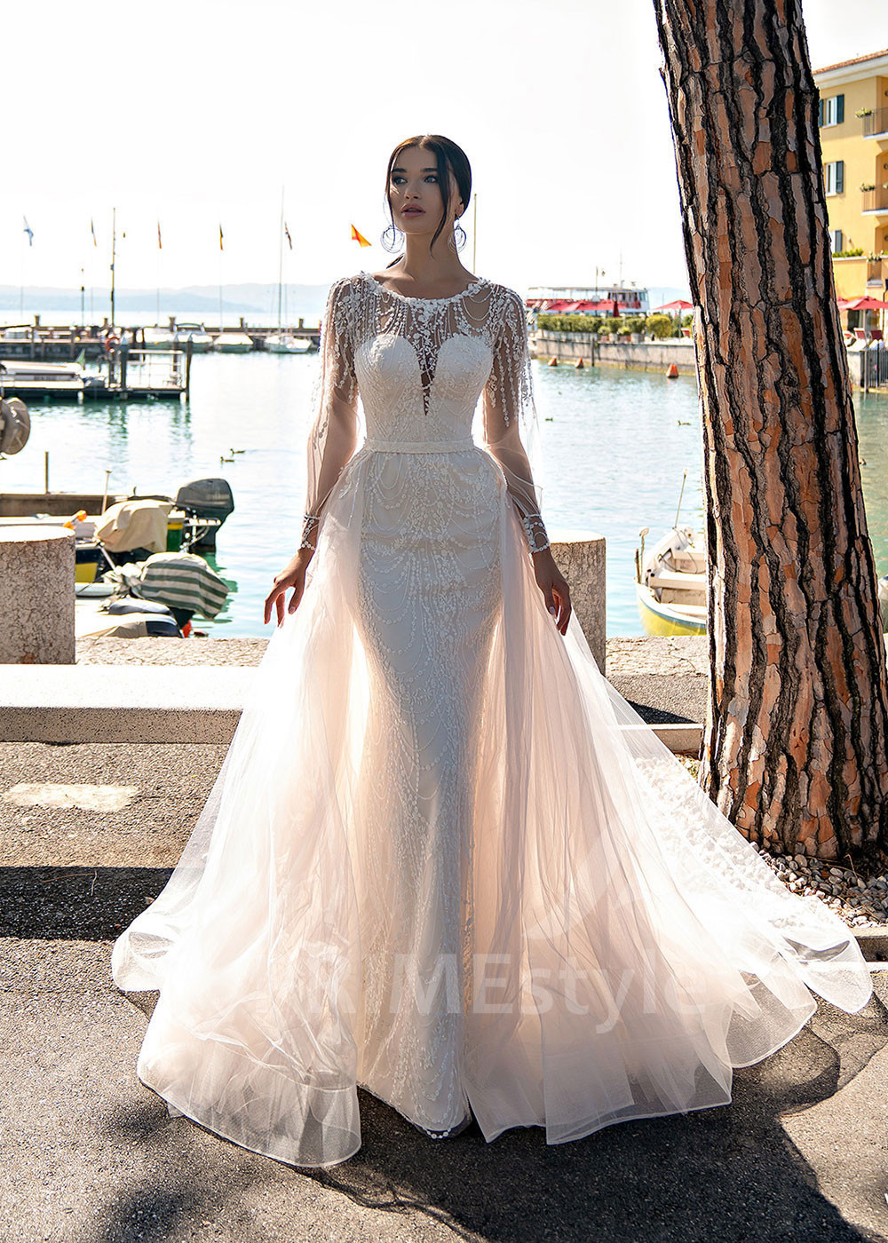 Elegantné celočipkované svadobné šaty LS534