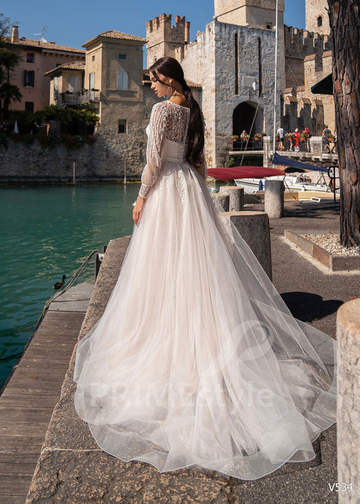 Elegantné celočipkované svadobné šaty LS534