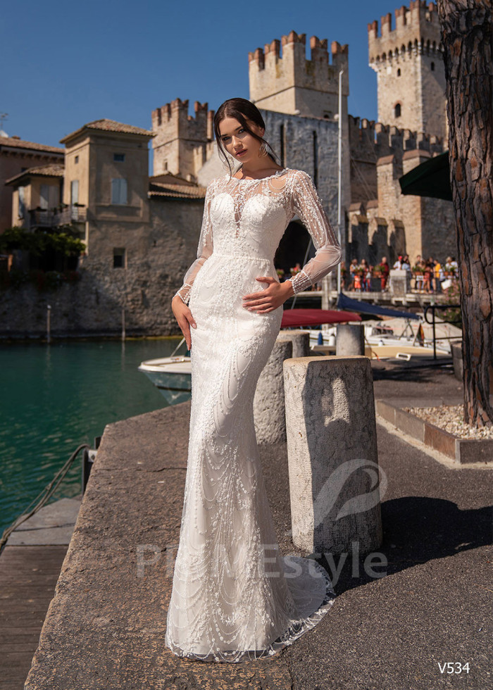 Elegantné celočipkované svadobné šaty LS534