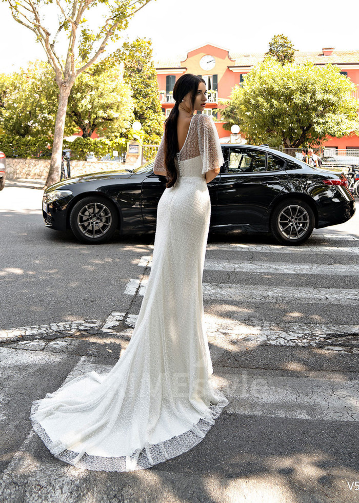 Exkluzívne úzke svadobné šaty LS535