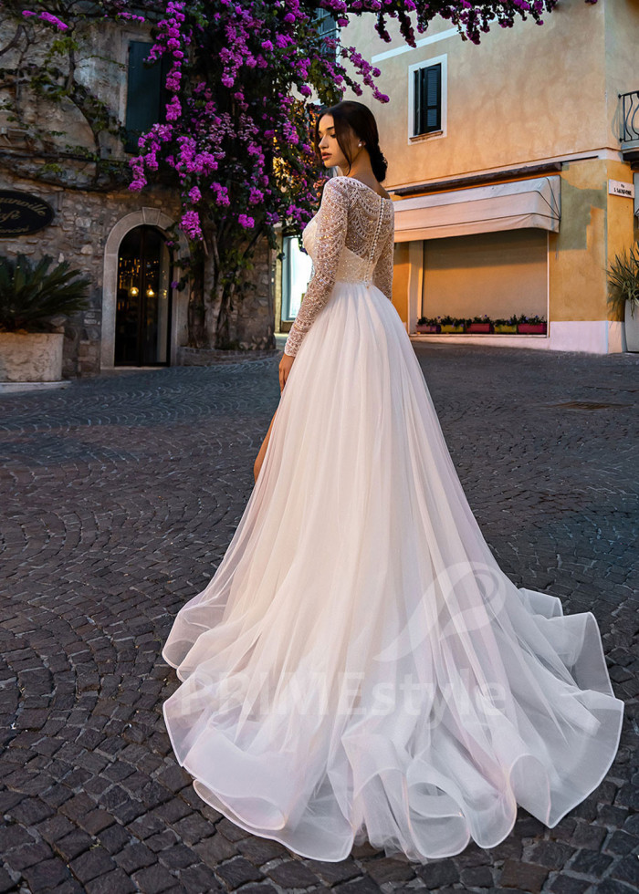 Luxusné tylové svadobné šaty LS539