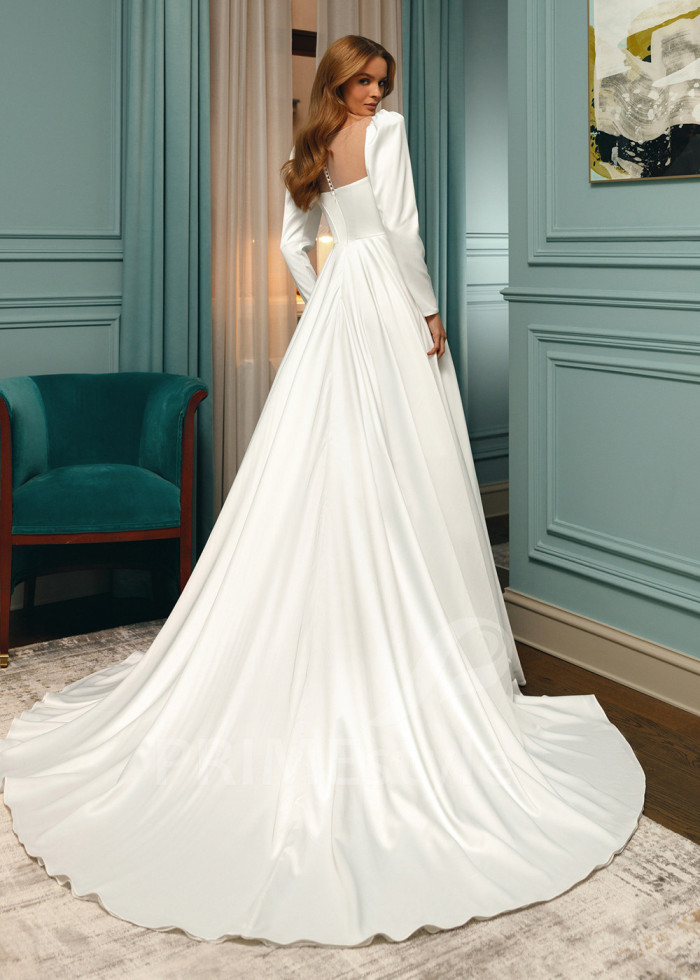 Elegantné saténove svadobné šaty Samantha