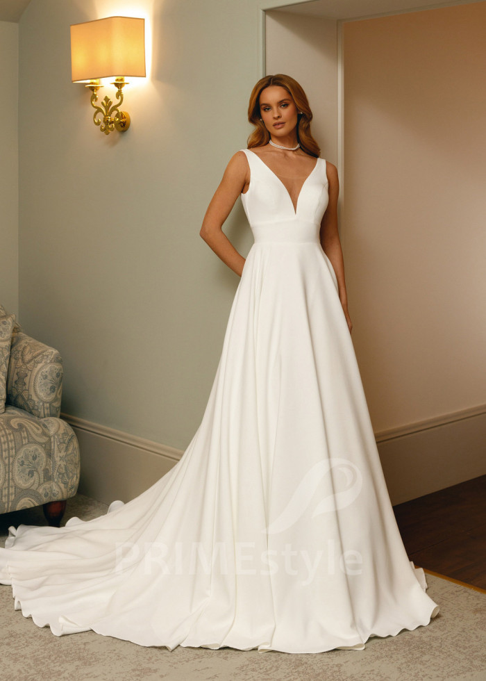 Elegantné hladké svadobné šaty Verona