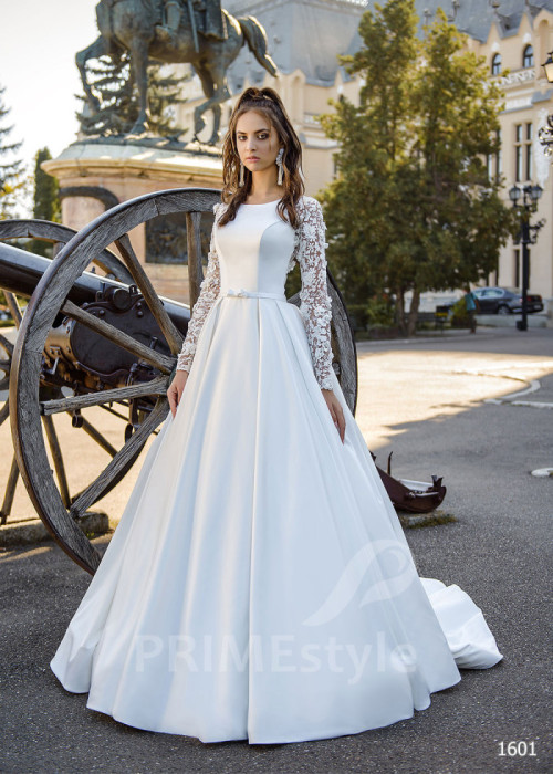 Elegantné saténove svadobné šaty LC1601