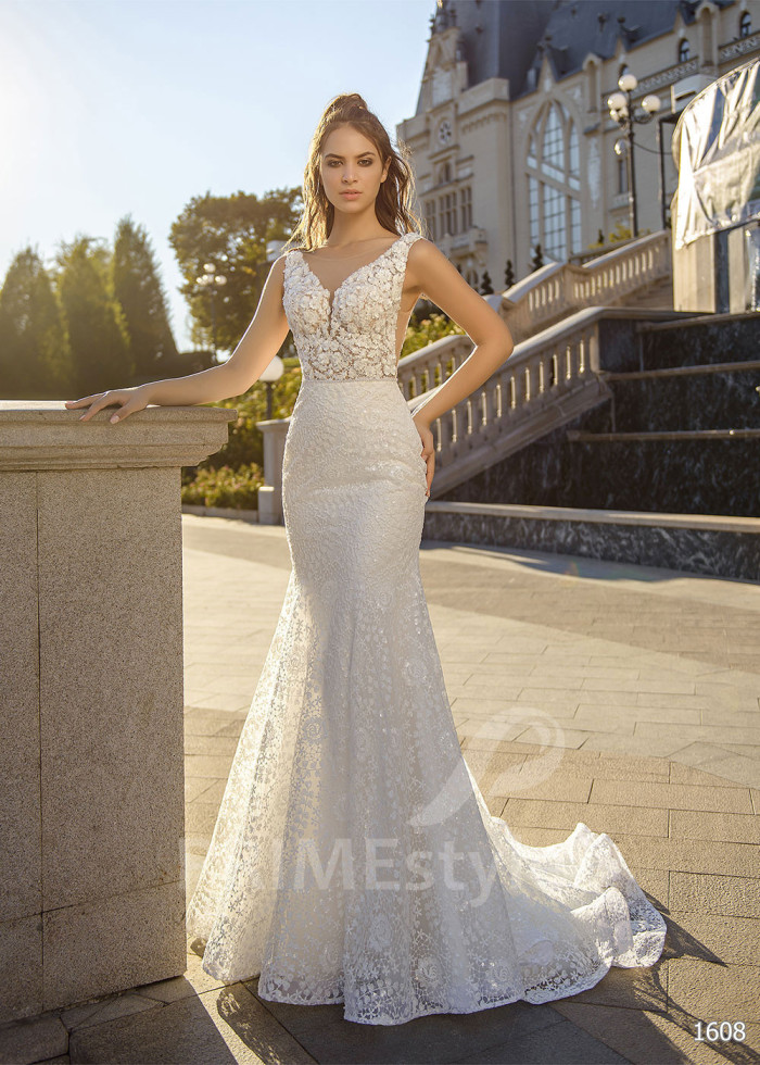 Luxusné celočipkované svadobné šaty LC1608