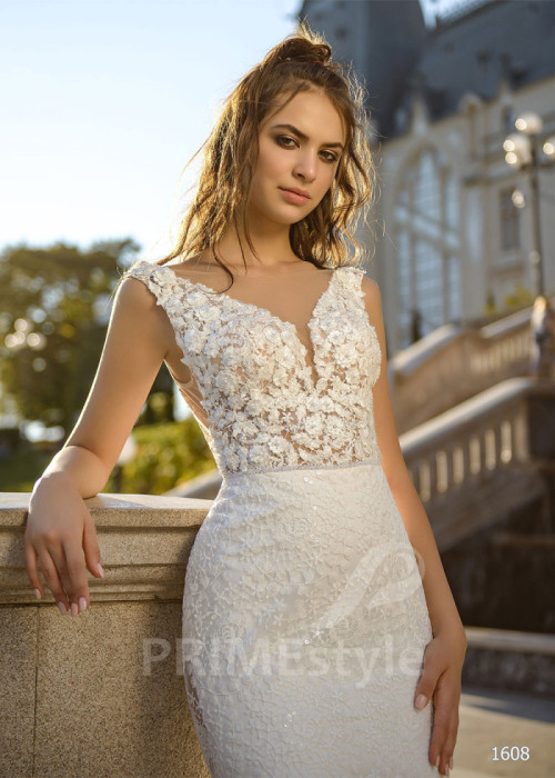 Luxusné celočipkované svadobné šaty LC1608 2
