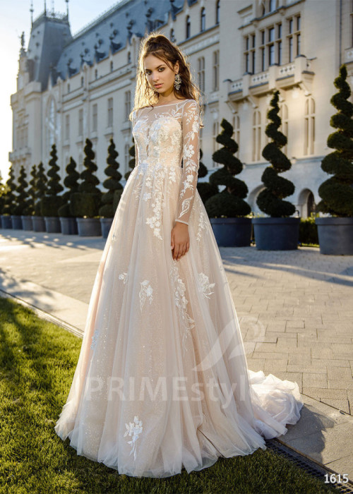 Elegantné trblietavé svadobné šaty LC1615