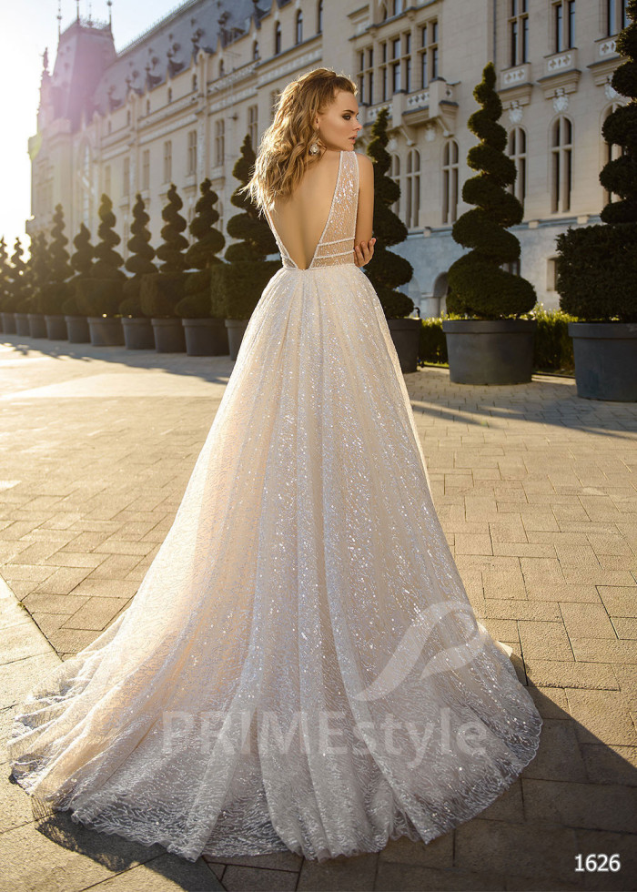Exkluzívne trblietavé svadobné šaty LC1626